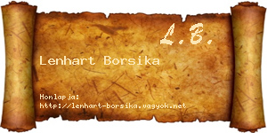 Lenhart Borsika névjegykártya