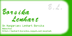 borsika lenhart business card